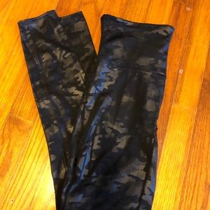 SPANX Faux Leather Camo Leggings